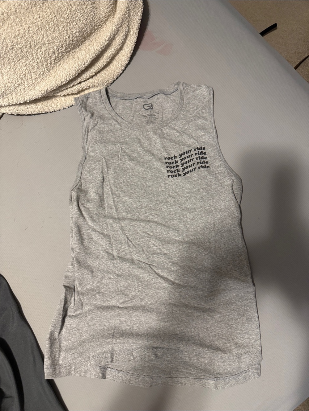 Cyclebar Light Gray Sleeveless Ride Graphic Tank